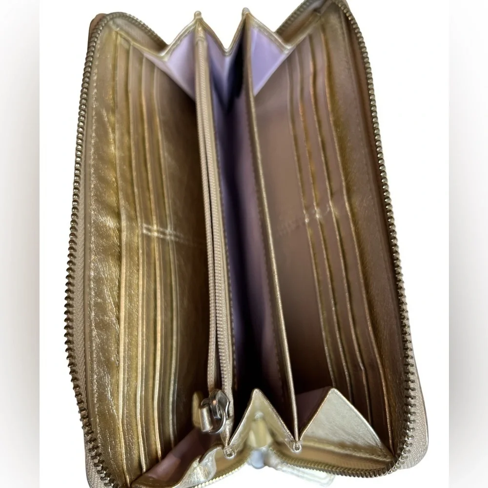 Coach large Gold & Cream Tan Two Tone wallet